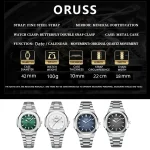 ORUSS Original Brand Men Luxury Waterproof Stainless Steel Luminous Calendar Silver Watch Analog Fashion Korean Automatic - Image 2