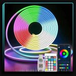 5m Longitud IC-RGB LED Neon Rope Strip Light - Image 2