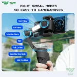 M01 3-Axis Smartphone Gimbal Stabilizer with Fill Light Anti-shake Handheld Gimbal for Phone Vlog Video AI Tracking - Image 5