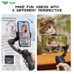 M01 3-Axis Smartphone Gimbal Stabilizer with Fill Light Anti-shake Handheld Gimbal for Phone Vlog Video AI Tracking - Image 8