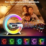 G63 4IN1 Bluetooth Speaker Wireless Charger Table Lamp Alarm Clock Smart Light Sound Machine Pembesar Suara Bluetooth - Image 5