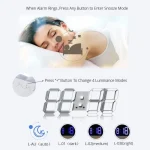 Modern Digital 3D White LED Wall Clock Alarm Clock Snooze 12/24 Hour Display USB Night Mode - Image 9