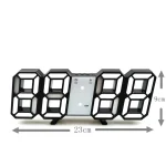 Modern Digital 3D White LED Wall Clock Alarm Clock Snooze 12/24 Hour Display USB Night Mode - Image 5