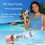 2026 New Mini Fan Rechargeable Handheld Fan- X688 F0008 - 1-100 Level Speed Adjustment handheld Display battery level Rechargeable Mini turbo - Image 3
