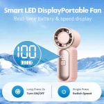 2026 New Mini Fan Rechargeable Handheld Fan- X688 F0008 - 1-100 Level Speed Adjustment handheld Display battery level Rechargeable Mini turbo - Image 6