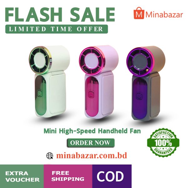 Name: MD ARIFUL ISLAM Reseller Batch: 10 ID: 3635 2026 New Mini Fan Rechargeable Handheld Fan 1-100 Level Speed Adjustment handheld Display battery level Rechargeable Mini turbo