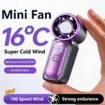 2026 New Mini Fan Rechargeable Handheld Fan- X688 F0008 - 1-100 Level Speed Adjustment handheld Display battery level Rechargeable Mini turbo - Image 2