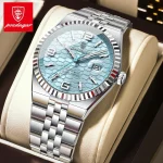 Poedagar watch, high-quality waterproof bright date luxury stainless steel quartz men's watch+box
