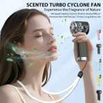 TWC 2026 New TS1013 Portable Handheld Fan | 9m/s Turbo Wind & 100-Speed Control | 3000mAh Battery | Skin-Friendly Matte Coating & Built-in Fragrance (6 Aesthetic Colors) - Image 2
