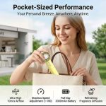 TWC 2026 New TS1013 Portable Handheld Fan | 9m/s Turbo Wind & 100-Speed Control | 3000mAh Battery | Skin-Friendly Matte Coating & Built-in Fragrance (6 Aesthetic Colors) - Image 7