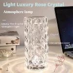 Diamond Rose Table Touch Light 3 Color Charging LED Crystal 3D Projection Bedside Lamp Bedroom - Image 5