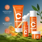 ROREC SADOER 5 Heavy Vitamin C Whitening Brightening Travel Set VC Niacinamide Cleanser Toner Serum Face Cream 4pcs Set - Image 3
