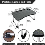 Adjustable Laptop Desk with Cup Holder and Storage Slot - Foldable Laptop Stand for Bed/Desk - Image 5